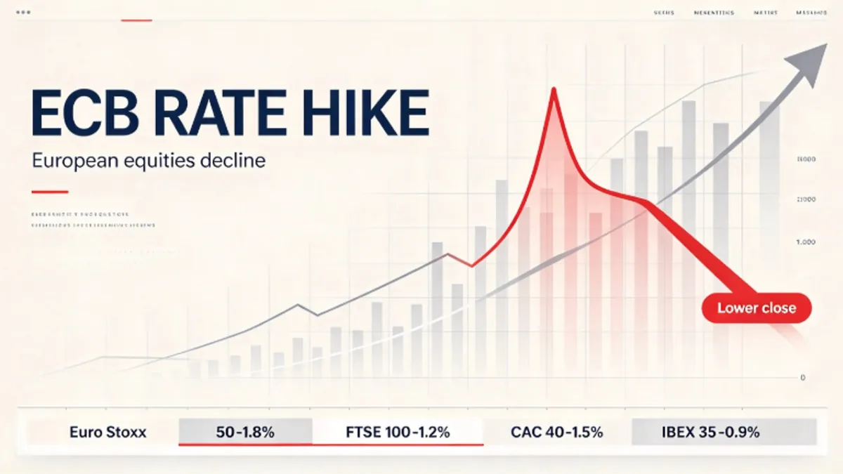 The ECB raised interest rates, causing the pan-European STOXX 600 index to fall to a two-month low